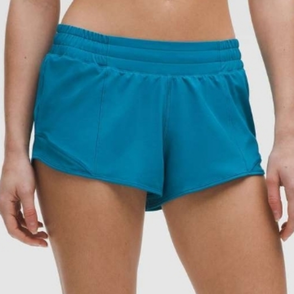 Lululemon Hotty Hot Low Rise Lined Running Short 2.5" Hawaiian Blue Size 10